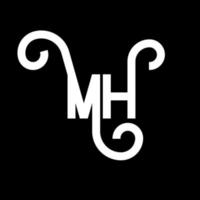 mh brief logo ontwerp. beginletters mh logo icoon. abstracte letter mh minimale logo ontwerpsjabloon. mh brief ontwerp vector met zwarte kleuren. mh-logo