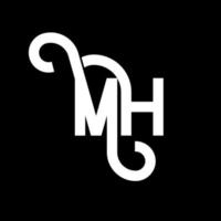 mh brief logo ontwerp. beginletters mh logo icoon. abstracte letter mh minimale logo ontwerpsjabloon. mh brief ontwerp vector met zwarte kleuren. mh-logo