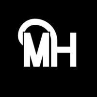 mh brief logo ontwerp. beginletters mh logo icoon. abstracte letter mh minimale logo ontwerpsjabloon. mh brief ontwerp vector met zwarte kleuren. mh-logo