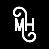 mh brief logo ontwerp. beginletters mh logo icoon. abstracte letter mh minimale logo ontwerpsjabloon. mh brief ontwerp vector met zwarte kleuren. mh-logo