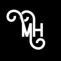 mh brief logo ontwerp. beginletters mh logo icoon. abstracte letter mh minimale logo ontwerpsjabloon. mh brief ontwerp vector met zwarte kleuren. mh-logo