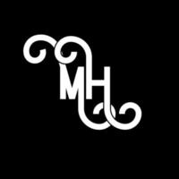 mh brief logo ontwerp. beginletters mh logo icoon. abstracte letter mh minimale logo ontwerpsjabloon. mh brief ontwerp vector met zwarte kleuren. mh-logo