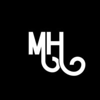 mh brief logo ontwerp. beginletters mh logo icoon. abstracte letter mh minimale logo ontwerpsjabloon. mh brief ontwerp vector met zwarte kleuren. mh-logo