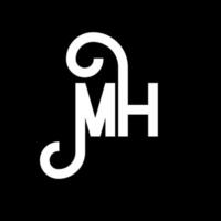 mh brief logo ontwerp. beginletters mh logo icoon. abstracte letter mh minimale logo ontwerpsjabloon. mh brief ontwerp vector met zwarte kleuren. mh-logo