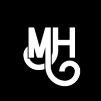 mh brief logo ontwerp. beginletters mh logo icoon. abstracte letter mh minimale logo ontwerpsjabloon. mh brief ontwerp vector met zwarte kleuren. mh-logo