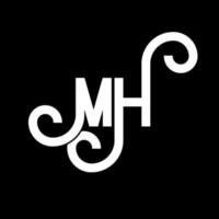 mh brief logo ontwerp. beginletters mh logo icoon. abstracte letter mh minimale logo ontwerpsjabloon. mh brief ontwerp vector met zwarte kleuren. mh-logo