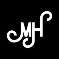 mh brief logo ontwerp. beginletters mh logo icoon. abstracte letter mh minimale logo ontwerpsjabloon. mh brief ontwerp vector met zwarte kleuren. mh-logo