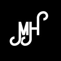 mh brief logo ontwerp. beginletters mh logo icoon. abstracte letter mh minimale logo ontwerpsjabloon. mh brief ontwerp vector met zwarte kleuren. mh-logo