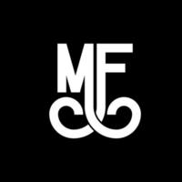 mf brief logo ontwerp. beginletters mf logo icoon. abstracte letter mf minimale logo ontwerpsjabloon. mf brief ontwerp vector met zwarte kleuren. mf-logo