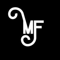 mf brief logo ontwerp. beginletters mf logo icoon. abstracte letter mf minimale logo ontwerpsjabloon. mf brief ontwerp vector met zwarte kleuren. mf-logo