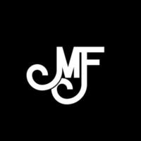 mf brief logo ontwerp. beginletters mf logo icoon. abstracte letter mf minimale logo ontwerpsjabloon. mf brief ontwerp vector met zwarte kleuren. mf-logo