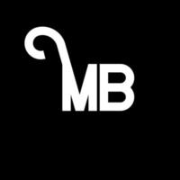 mb brief logo ontwerp. beginletters mb logo icoon. abstracte letter mb minimale logo ontwerpsjabloon. mb brief ontwerp vector met zwarte kleuren. mb-logo