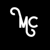 mc brief logo ontwerp. beginletters mc logo icoon. abstracte letter mc minimale logo ontwerpsjabloon. mc letter ontwerp vector met zwarte kleuren. mc-logo