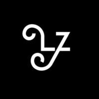 lz brief logo ontwerp. beginletters lz logo icoon. abstracte letter lz minimale logo ontwerpsjabloon. lz brief ontwerp vector met zwarte kleuren. lz-logo