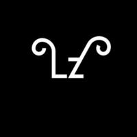 lz brief logo ontwerp. beginletters lz logo icoon. abstracte letter lz minimale logo ontwerpsjabloon. lz brief ontwerp vector met zwarte kleuren. lz-logo
