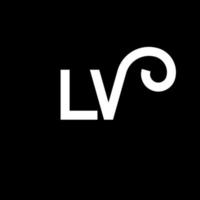 lv brief logo ontwerp. beginletters lv logo icoon. abstracte letter lv minimale logo ontwerpsjabloon. lv brief ontwerp vector met zwarte kleuren. lv-logo