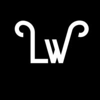 lw brief logo ontwerp. beginletters l logo icoon. abstracte letter lw minimale logo ontwerpsjabloon. lw brief ontwerp vector met zwarte kleuren. lw-logo