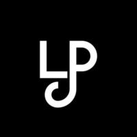 lp brief logo ontwerp. beginletters lp logo icoon. abstracte letter lp minimale logo ontwerpsjabloon. lo brief ontwerp vector met zwarte kleuren. lp-logo