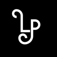 lp brief logo ontwerp. beginletters lp logo icoon. abstracte letter lp minimale logo ontwerpsjabloon. lo brief ontwerp vector met zwarte kleuren. lp-logo