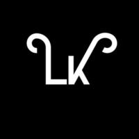 lk brief logo ontwerp. beginletters lk logo icoon. abstracte letter lk minimale logo ontwerpsjabloon. lk brief ontwerp vector met zwarte kleuren. lk-logo