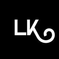 lk brief logo ontwerp. beginletters lk logo icoon. abstracte letter lk minimale logo ontwerpsjabloon. lk brief ontwerp vector met zwarte kleuren. lk-logo