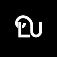 lu brief logo ontwerp. beginletters lu logo icoon. abstracte letter lu minimale logo ontwerpsjabloon. lu brief ontwerp vector met zwarte kleuren. lu-logo