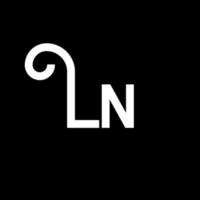 ln brief logo ontwerp. beginletters ln logo icoon. abstracte letter ln minimale logo ontwerpsjabloon. ln brief ontwerp vector met zwarte kleuren. ln logo