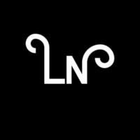 ln brief logo ontwerp. beginletters ln logo icoon. abstracte letter ln minimale logo ontwerpsjabloon. ln brief ontwerp vector met zwarte kleuren. ln logo