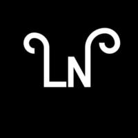 ln brief logo ontwerp. beginletters ln logo icoon. abstracte letter ln minimale logo ontwerpsjabloon. ln brief ontwerp vector met zwarte kleuren. ln logo