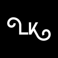 lk brief logo ontwerp. beginletters lk logo icoon. abstracte letter lk minimale logo ontwerpsjabloon. lk brief ontwerp vector met zwarte kleuren. lk-logo