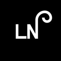 ln brief logo ontwerp. beginletters ln logo icoon. abstracte letter ln minimale logo ontwerpsjabloon. ln brief ontwerp vector met zwarte kleuren. ln logo