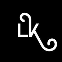 lk brief logo ontwerp. beginletters lk logo icoon. abstracte letter lk minimale logo ontwerpsjabloon. lk brief ontwerp vector met zwarte kleuren. lk-logo