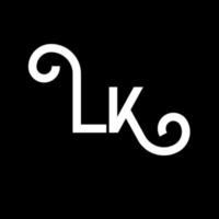 lk brief logo ontwerp. beginletters lk logo icoon. abstracte letter lk minimale logo ontwerpsjabloon. lk brief ontwerp vector met zwarte kleuren. lk-logo