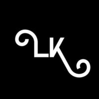 lk brief logo ontwerp. beginletters lk logo icoon. abstracte letter lk minimale logo ontwerpsjabloon. lk brief ontwerp vector met zwarte kleuren. lk-logo