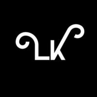 lk brief logo ontwerp. beginletters lk logo icoon. abstracte letter lk minimale logo ontwerpsjabloon. lk brief ontwerp vector met zwarte kleuren. lk-logo