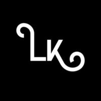 lk brief logo ontwerp. beginletters lk logo icoon. abstracte letter lk minimale logo ontwerpsjabloon. lk brief ontwerp vector met zwarte kleuren. lk-logo