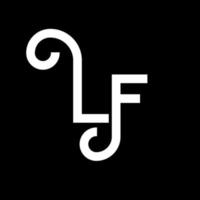 lf brief logo ontwerp. beginletters lf logo icoon. abstracte letter lf minimale logo ontwerpsjabloon. lf brief ontwerp vector met zwarte kleuren. lf logo