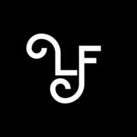 lf brief logo ontwerp. beginletters lf logo icoon. abstracte letter lf minimale logo ontwerpsjabloon. lf brief ontwerp vector met zwarte kleuren. lf logo