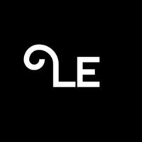 le letter logo-ontwerp. beginletters le logo icoon. abstracte letter le minimale logo ontwerpsjabloon. le brief ontwerp vector met zwarte kleuren. het logo