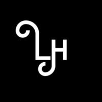 lh brief logo ontwerp. beginletters lh logo icoon. abstracte letter lh minimale logo ontwerpsjabloon. lh brief ontwerp vector met zwarte kleuren. lh-logo