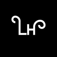 lh brief logo ontwerp. beginletters lh logo icoon. abstracte letter lh minimale logo ontwerpsjabloon. lh brief ontwerp vector met zwarte kleuren. lh-logo