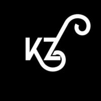 kz brief logo ontwerp. beginletters kz logo icoon. abstracte letter kz minimale logo ontwerpsjabloon. kz brief ontwerp vector met zwarte kleuren. kz-logo