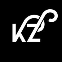 kz brief logo ontwerp. beginletters kz logo icoon. abstracte letter kz minimale logo ontwerpsjabloon. kz brief ontwerp vector met zwarte kleuren. kz-logo