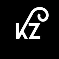 kz brief logo ontwerp. beginletters kz logo icoon. abstracte letter kz minimale logo ontwerpsjabloon. kz brief ontwerp vector met zwarte kleuren. kz-logo