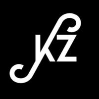 kz brief logo ontwerp. beginletters kz logo icoon. abstracte letter kz minimale logo ontwerpsjabloon. kz brief ontwerp vector met zwarte kleuren. kz-logo