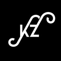 kz brief logo ontwerp. beginletters kz logo icoon. abstracte letter kz minimale logo ontwerpsjabloon. kz brief ontwerp vector met zwarte kleuren. kz-logo