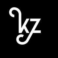 kz brief logo ontwerp. beginletters kz logo icoon. abstracte letter kz minimale logo ontwerpsjabloon. kz brief ontwerp vector met zwarte kleuren. kz-logo