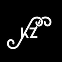 kz brief logo ontwerp. beginletters kz logo icoon. abstracte letter kz minimale logo ontwerpsjabloon. kz brief ontwerp vector met zwarte kleuren. kz-logo