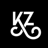 kz brief logo ontwerp. beginletters kz logo icoon. abstracte letter kz minimale logo ontwerpsjabloon. kz brief ontwerp vector met zwarte kleuren. kz-logo