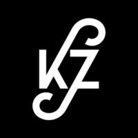 kz brief logo ontwerp. beginletters kz logo icoon. abstracte letter kz minimale logo ontwerpsjabloon. kz brief ontwerp vector met zwarte kleuren. kz-logo